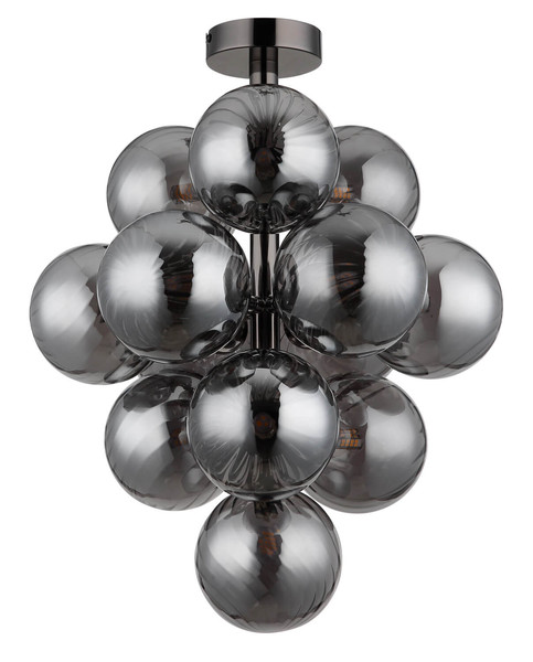 Globo Conor G9 Deckenleuchte 13-fach 4W Schwarz-Chrom, Metall Ø12cm 56146DG