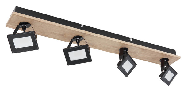 Globo Joya LED Strahler 4-fach 5W Warmweiß Schwarz Matt, Metall 11cm 56247-4B