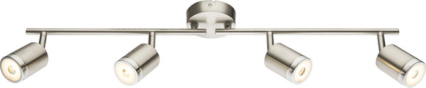 Globo Comore LED LED Strahler 4-fach 4W Warmweiß Nickel Matt, Metall Ø5,2cm 56958-4
