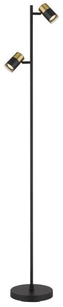 Globo Brisbon GU10 Stehleuchte 2-fach 5W Schwarz Matt, Metall Ø5,5cm 57850S