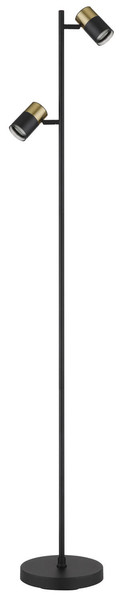 Globo Brisbon GU10 Stehleuchte 2-fach 5W Schwarz Matt, Metall Ø5,5cm 57850S