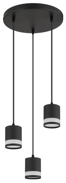 Globo Lucero GX53 Hängeleuchte 3-fach 7W Warmweiß Schwarz Matt, Metall Ø8,2cm 57852-3H