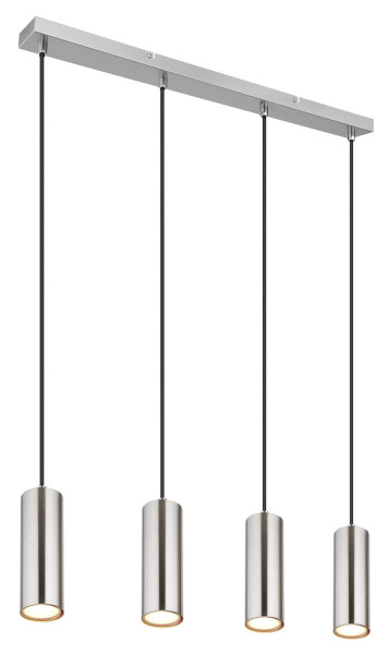Globo Robby GU10 Hängeleuchte 4-fach 35W Nickel Matt, Metall Ø6cm 57911-4H