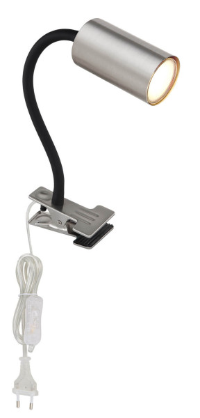 Globo Robby GU10 Klemmstrahler 25W Nickel Matt, Metall Ø5,5cm 57911K