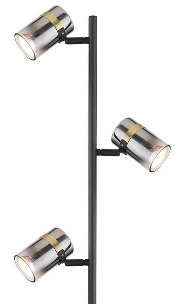 Globo Trabby Stehleuchte 3-fach Schwarz Matt, Metall Ø6cm 57916S