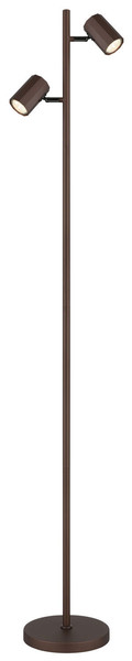 Globo James GU10 Stehleuchte 2-fach 5W Bronzefarben Matt, Metall Ø6cm 57919S