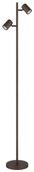 Globo James GU10 Stehleuchte 2-fach 5W Bronzefarben Matt, Metall Ø6cm 57919S
