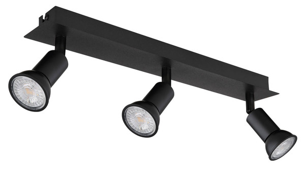 Globo Drew GU10 Strahler 3-fach 35W Schwarz Matt, Metall Ø3cm 57998-3