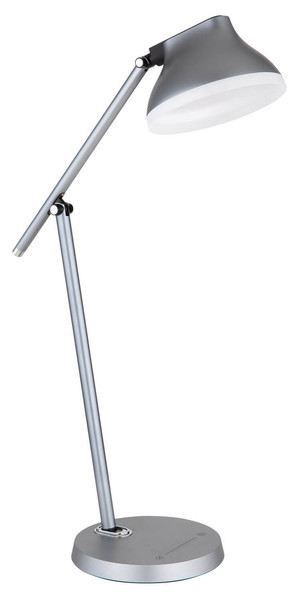 Globo Halvar LED Tischleuchte 8W Neutralweiß Grau Matt, Aluminium Memoryfunktion Ø15cm 58437G