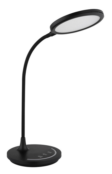 Globo Kenny LED Tischleuchte 12W CCT Schwarz Matt Nachtlicht Memoryfunktion Ø15,4cm 58483