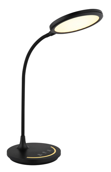 Globo Kenny LED Tischleuchte 12W CCT Schwarz Matt Nachtlicht Memoryfunktion Ø15,4cm 58483