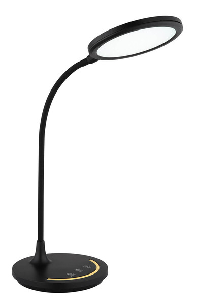 Globo Kenny LED Tischleuchte 12W CCT Schwarz Matt Nachtlicht Memoryfunktion Ø15,4cm 58483
