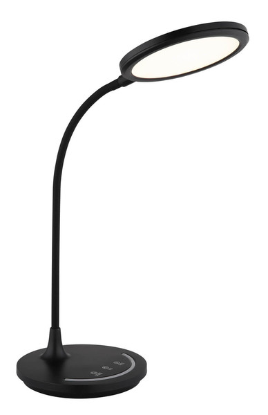 Globo Kenny LED Tischleuchte 12W CCT Schwarz Matt Nachtlicht Memoryfunktion Ø15,4cm 58483
