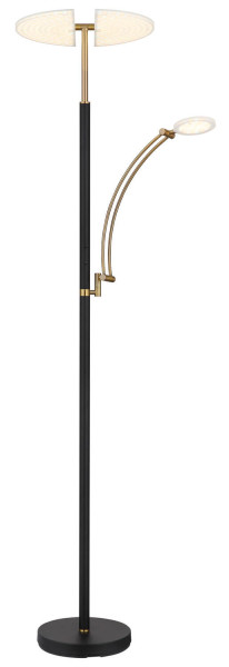 Globo Tirana LED Deckenfluter 40W CCT Schwarz Matt, Metall 183cm 58909B