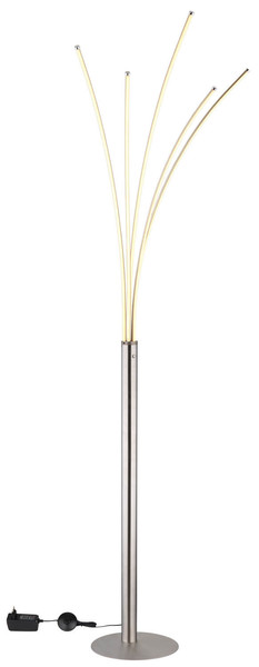 Globo Bizzy LED Stehleuchte 36W Warmweiß Nickel Matt, Metall 187cm 59229N