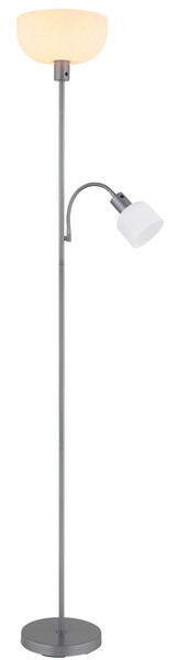 Globo Hinton E27 Stehleuchte 60W Silberfarben Matt, Metall Ø26cm 59947