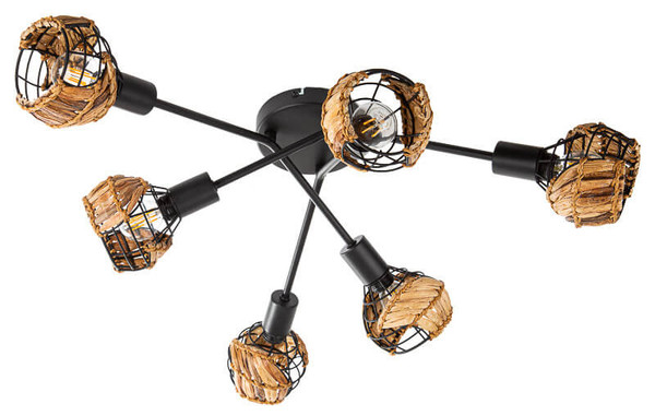 Globo Java Deckenleuchte 6-fach 25W Schwarz, Metall 20cm 61740608