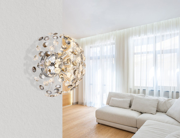 Globo Katrina G9 Wandleuchte 6-fach 3,50W Warmweiß Verchromt, Metall Ø40cm 64135WC