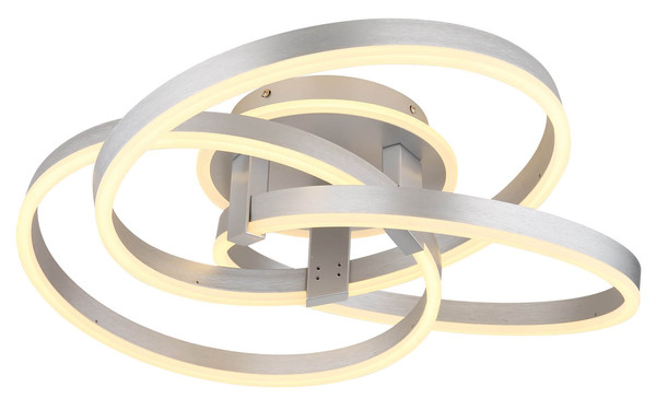 Globo Herwig LED Deckenleuchte 56W CCT Aluminium Gebürstet Fernbedienung Nachtlicht Memoryfunktion 20cm 67163-56