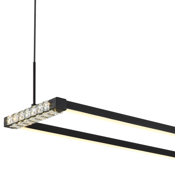Globo Mariella LED Hängeleuchte 30W CCT Schwarz Matt, Metall Fernbedienung Nachtlicht Memoryfunktion 150cm 67164H
