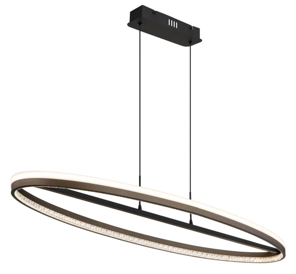 Globo Della LED Hängeleuchte 60W CCT Schwarz Matt, Metall Nachtlicht Memoryfunktion 150cm 67179H1