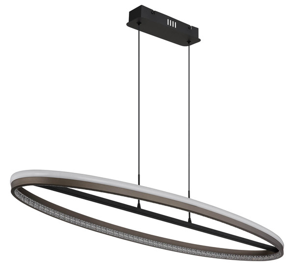 Globo Della LED Hängeleuchte 60W CCT Schwarz Matt, Metall Nachtlicht Memoryfunktion 150cm 67179H1