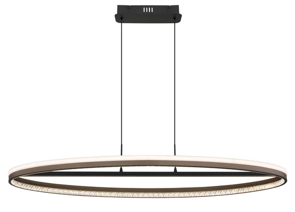 Globo Della LED Hängeleuchte 60W CCT Schwarz Matt, Metall Nachtlicht Memoryfunktion 150cm 67179H1