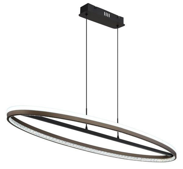 Globo Della LED Hängeleuchte 60W CCT Schwarz Matt, Metall Nachtlicht Memoryfunktion 150cm 67179H1