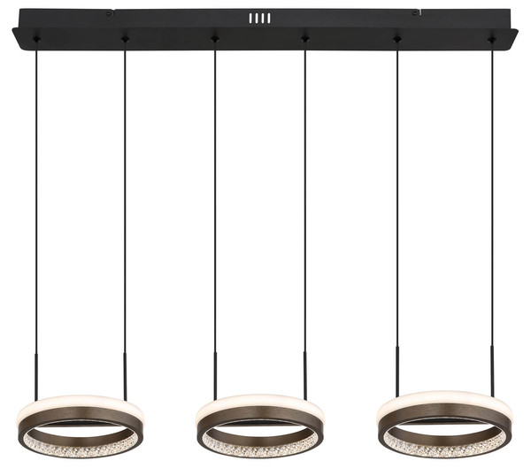 Globo Della LED Hängeleuchte 40W CCT Schwarz Matt, Metall Nachtlicht Memoryfunktion Ø20,6cm 67179H2