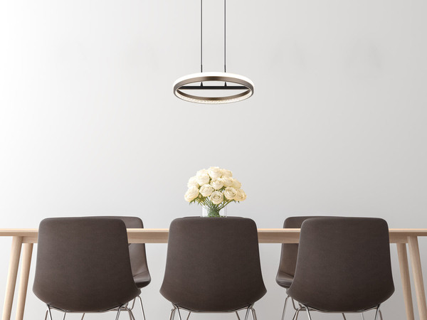 Globo Della LED Hängeleuchte 40W CCT Schwarz Matt, Metall Nachtlicht Memoryfunktion Ø39,7cm 67179H