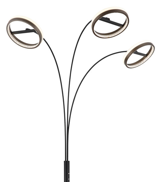 Globo Della LED Stehleuchte 48W CCT Schwarz Matt, Metall Memoryfunktion Ø23,8cm 67179S1
