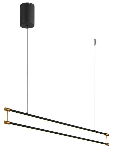Globo Kayson LED Hängeleuchte 30W Warmweiß Schwarz Matt, Metall 150cm 67184-30