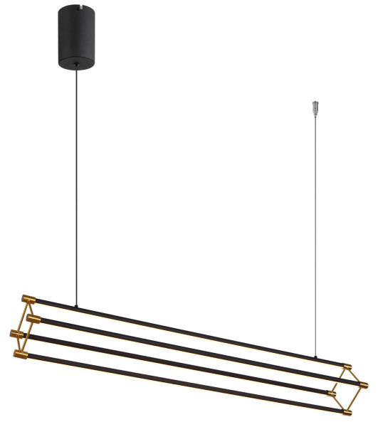 Globo Kayson LED Hängeleuchte 40W Warmweiß Schwarz Matt, Metall 150cm 67184-40