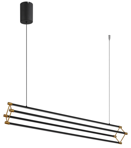 Globo Kayson LED Hängeleuchte 40W Warmweiß Schwarz Matt, Metall 150cm 67184-40
