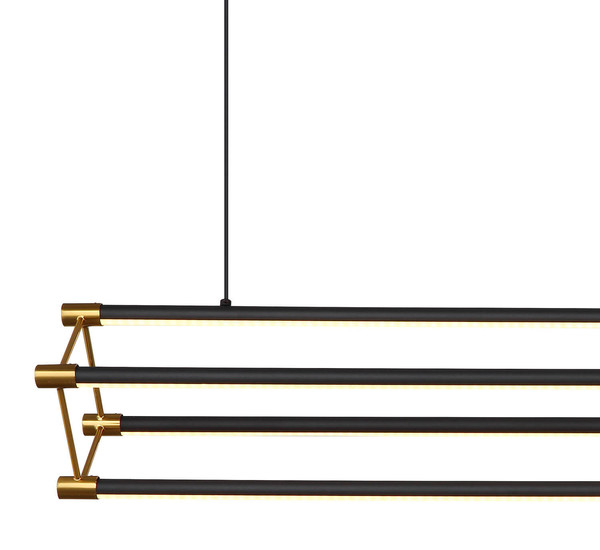 Globo Kayson LED Hängeleuchte 40W Warmweiß Schwarz Matt, Metall 150cm 67184-40