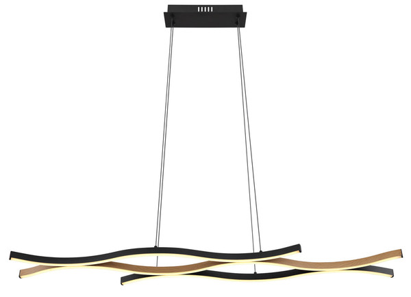 Globo Geronimo LED Hängeleuchte 35W Warmweiß Schwarz Matt, Metall 120cm 67206HW