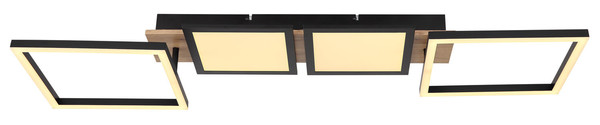Globo Bossy LED Deckenleuchte 36W Warmweiß Schwarz Matt, Metall 11cm 67282-36