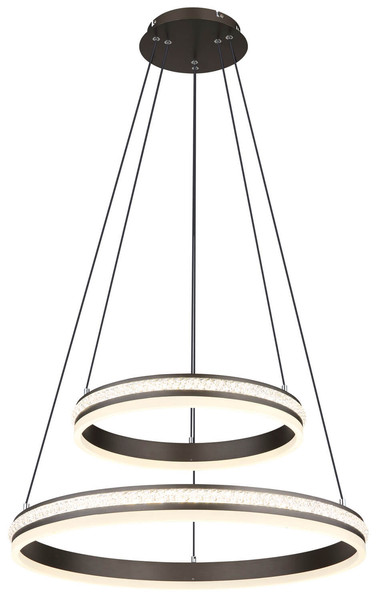 Globo Grouni LED Hängeleuchte 60W CCT Titanfarben Gebürstet, Metall Fernbedienung Nachtlicht Memoryfunktion 120cm 67314-60H