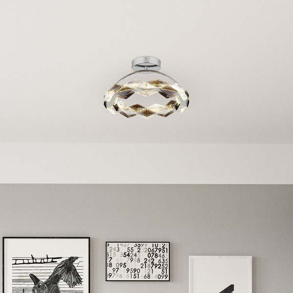 Globo Karilion LED Deckenleuchte 24W Neutralweiß Verchromt, Metall Ø37cm 67318D