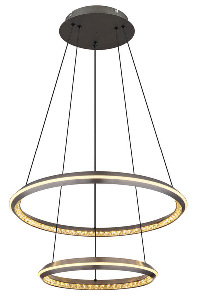 Globo Alaina LED Hängeleuchte 50W CCT Grau Matt, Metall Fernbedienung Nachtlicht Memoryfunktion Ø60cm 67329-50H