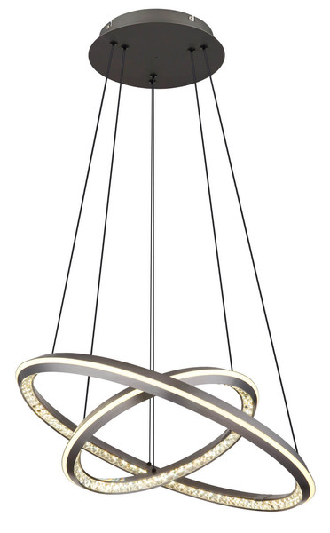 Globo Alaina LED Hängeleuchte 50W CCT Grau Matt, Metall Fernbedienung Nachtlicht Memoryfunktion Ø60cm 67329-50H