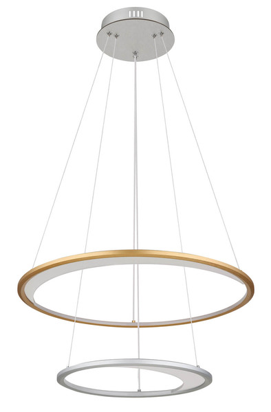 Globo Umbra LED Hängeleuchte 40W CCT Silberfarben, Aluminium Gebürstet Fernbedienung Nachtlicht Memoryfunktion 120cm 67333-44H