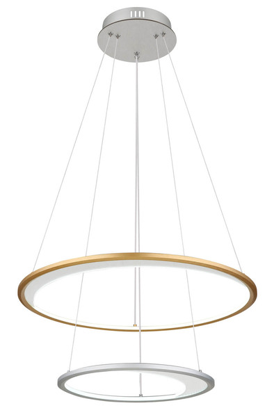 Globo Umbra LED Hängeleuchte 40W CCT Silberfarben, Aluminium Gebürstet Fernbedienung Nachtlicht Memoryfunktion 120cm 67333-44H