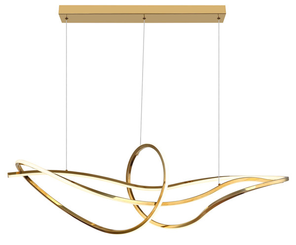 Globo Iduna LED Hängeleuchte 69W CCT Goldfarben, Metall Fernbedienung Nachtlicht Memoryfunktion 120cm 67340G