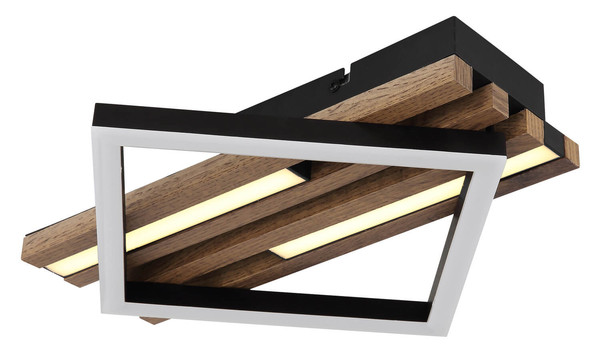 Globo Obrien LED Deckenleuchte 19W Warmweiß Schwarz Matt, Metall Memoryfunktion 7,5cm 67344D