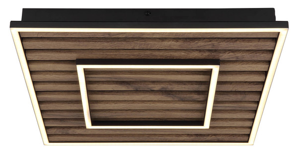 Globo Woody LED Deckenleuchte 36W Warmweiß Schwarz Matt, Metall Memoryfunktion 6cm 67345D1
