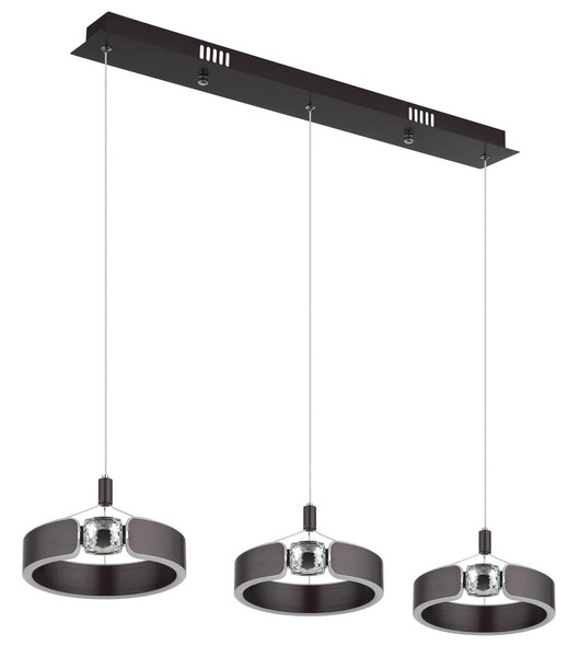 Globo Hendricks LED Hängeleuchte 36W Warmweiß Bronzefarben Gebürstet, Metall Ø22cm 67349-3H