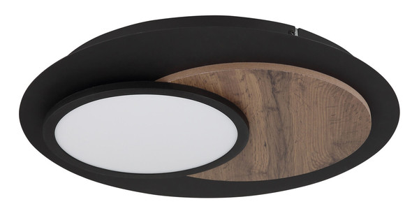 Globo Kory LED Deckenleuchte 24W Warmweiß Schwarz Matt, Metall Memoryfunktion Ø48cm 67351-24