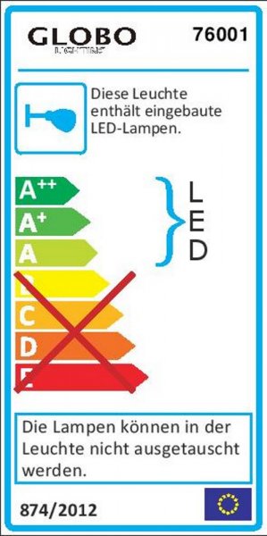 Globo LED Wandleuchte Sammy 7.5W up/down nickel-matt