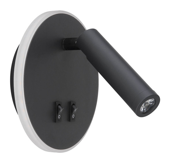 Globo Many LED Wandleuchte 6W Warmweiß Schwarz, Metall Ø14,6cm 78405S